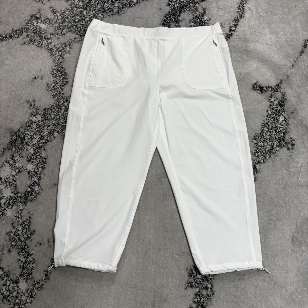 Chico's Zenergy Neema Buncee Crop Top Women's Sz 3.5 XXL White Alabaster NWT